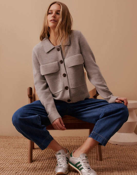 Soft Knit Collared Cardi