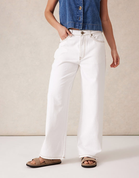 Frankie Loose Straight Jean | Ecru