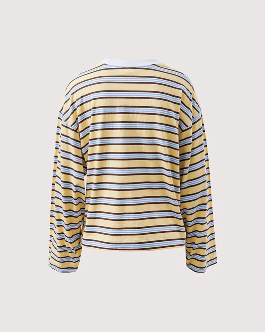 Beau Long Sleeve Slouchy Tee | New Butter Brunette Stripe
