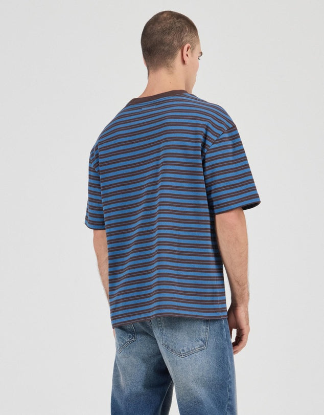 Stripe Tee | Brown Earth + Blue