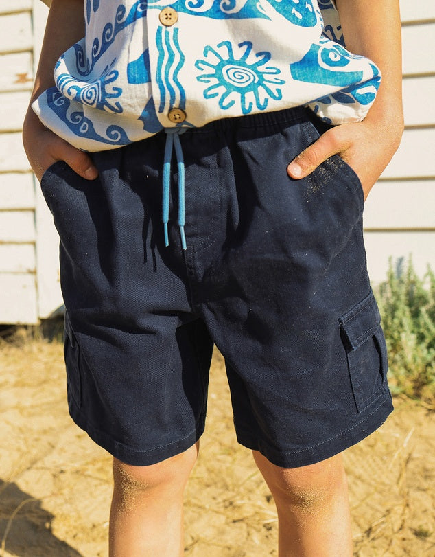Boys Utility Shorts in Navy
