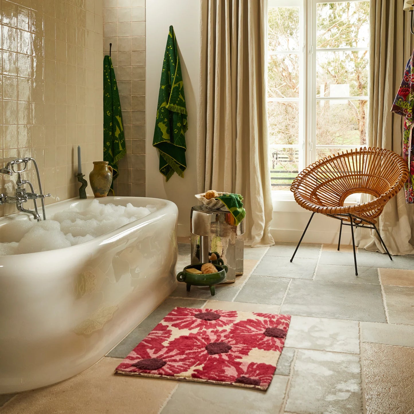 Isabella Bath Mat | Crimson