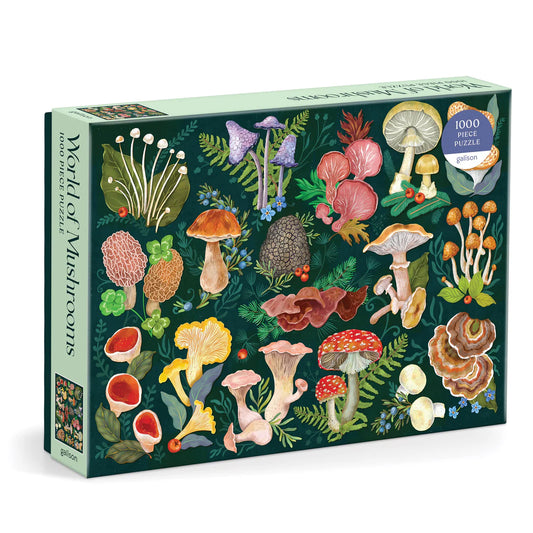 Galison World of Mushrooms Puzzle  | 1000pcs Multi-Coloured