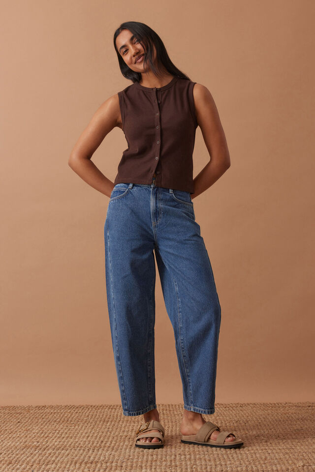 Leah Tapered Barrel Jean | Fresh Indigo