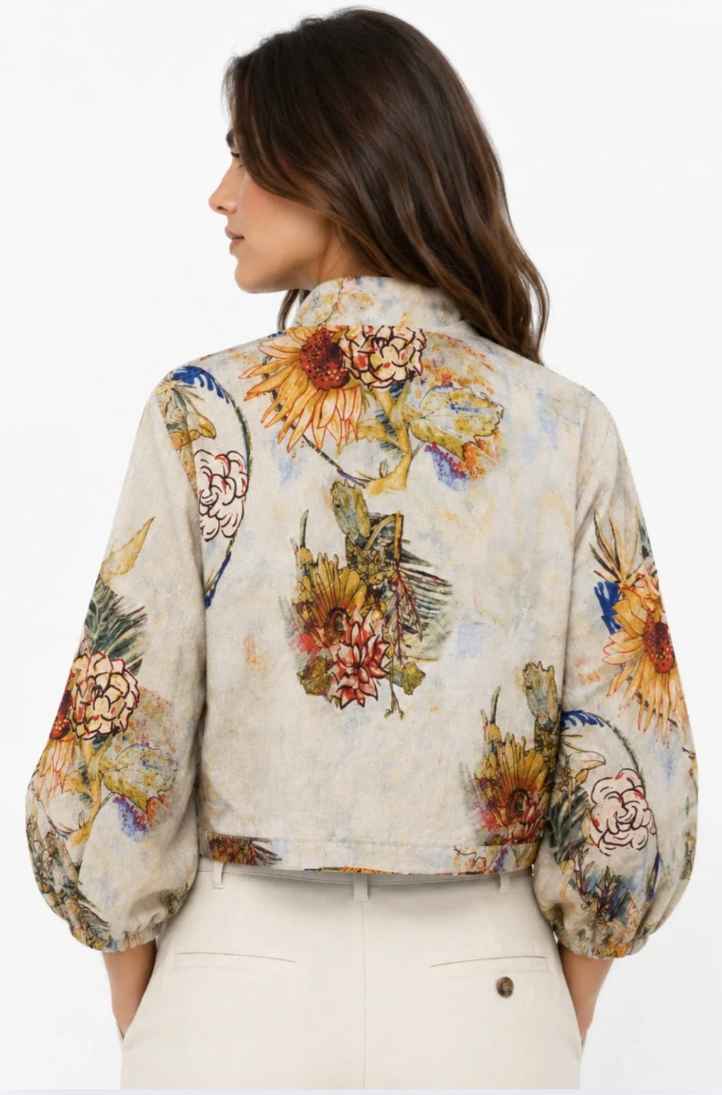 Paloma Linen Jacket | Abstract