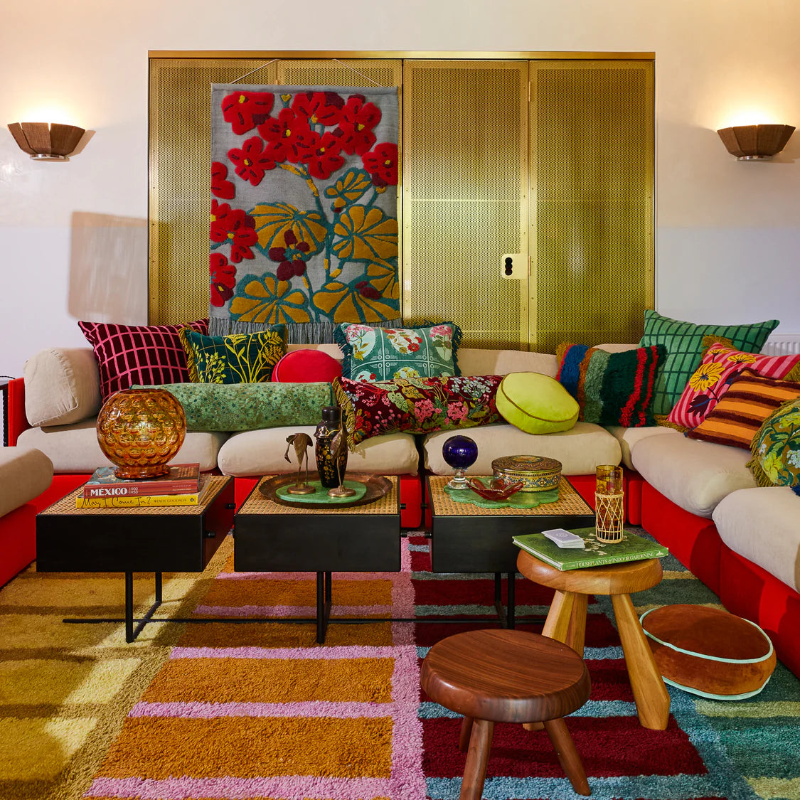 Castilo Round Velvet Cushion | Chartreuse
