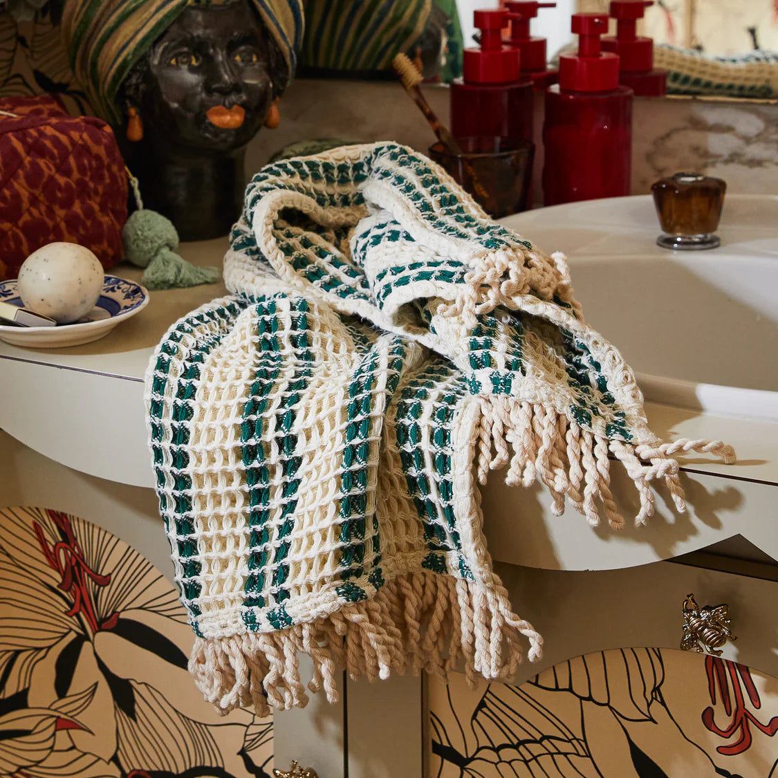 Lucien Waffle Hand Towel | Forest