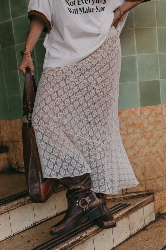 'Moonlace' Lace Midi Skirt