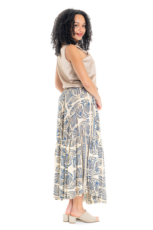 Lapis Frill Maxi Skirt