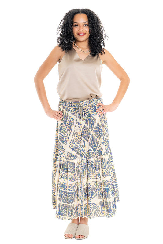 Lapis Frill Maxi Skirt