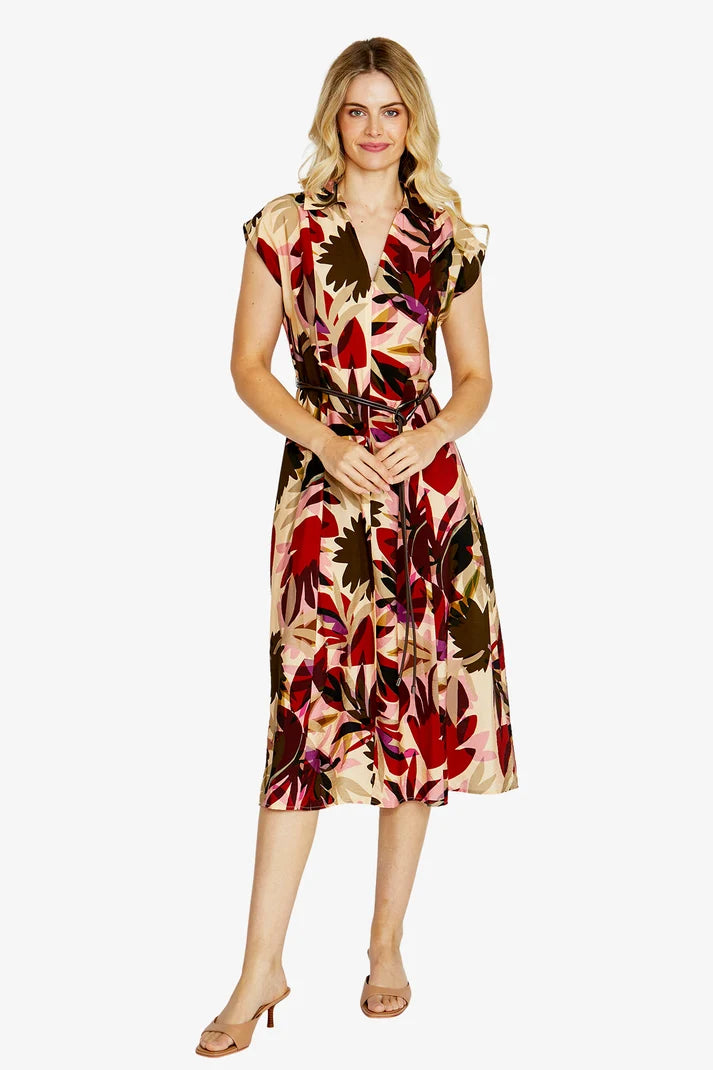 Sophie Sleeveless Belt Dress | Columbia Print