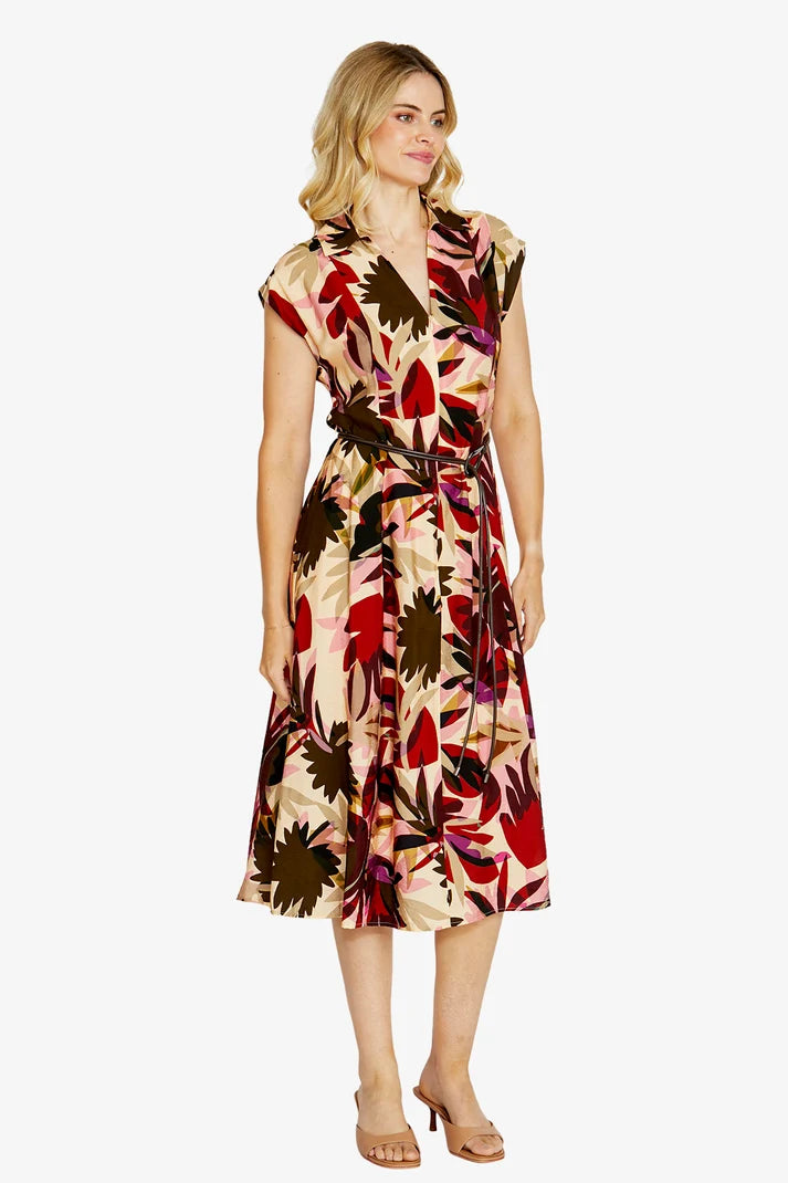 Sophie Sleeveless Belt Dress | Columbia Print