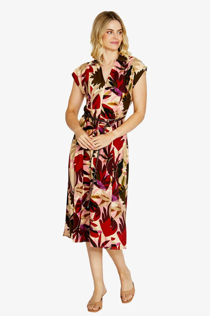 Sophie Sleeveless Belt Dress | Columbia Print
